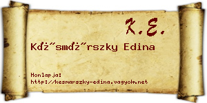 Késmárszky Edina névjegykártya